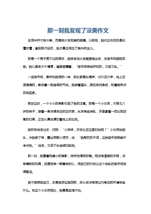 那一刻我发现了没美作文