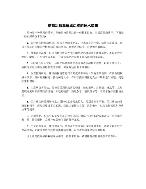提高甜柿栽植成活率的技术措施