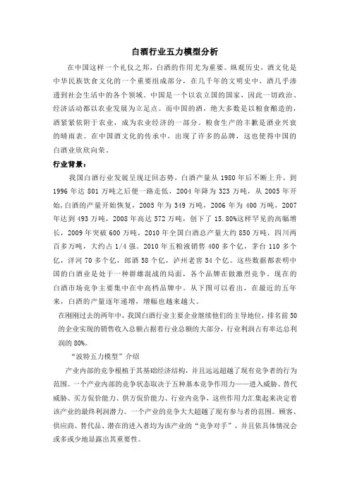 白酒行业五力模型分析