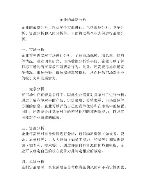 企业的战略分析
