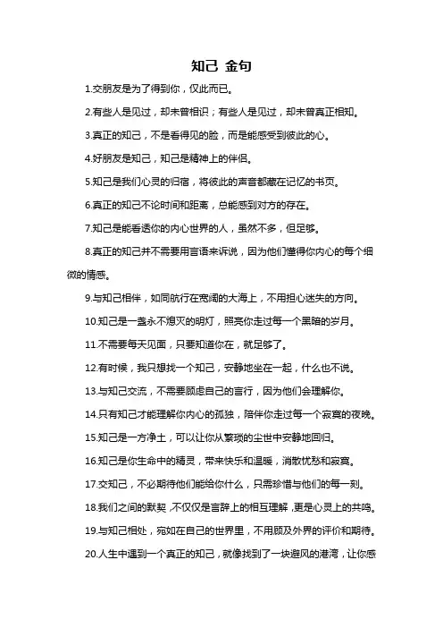 知己 金句-概述说明以及解释