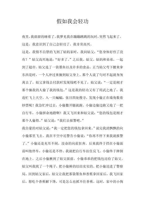 六年级想象假如我会轻功