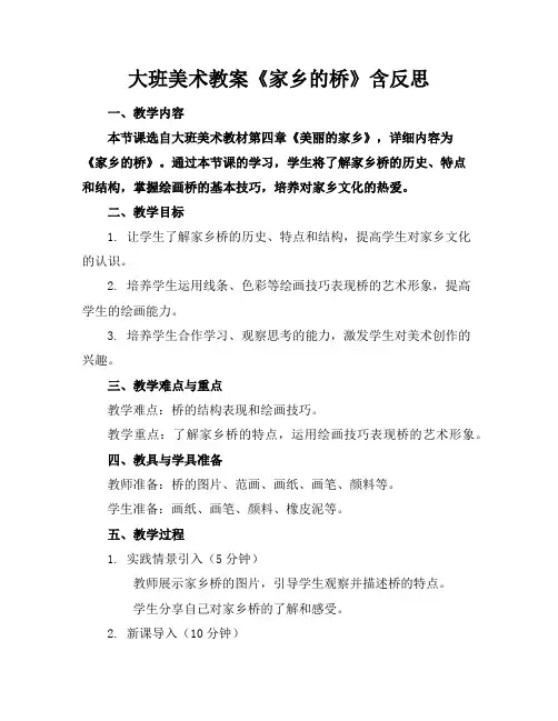 大班美术教案《家乡的桥》含反思