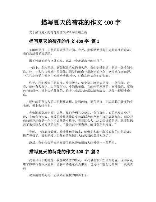 描写夏天的荷花的作文400字