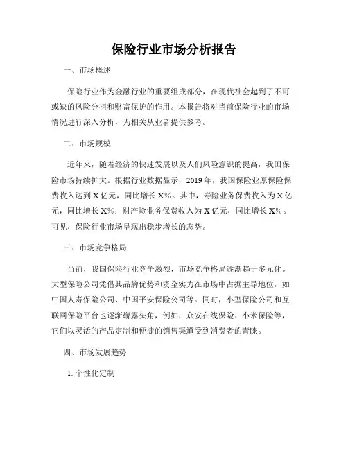 保险行业市场分析报告