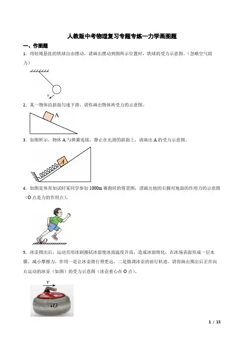 人教版中考物理专题专练-力学画图题