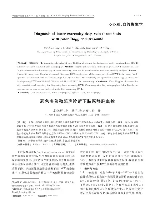 彩色多普勒超声诊断下肢深静脉血栓