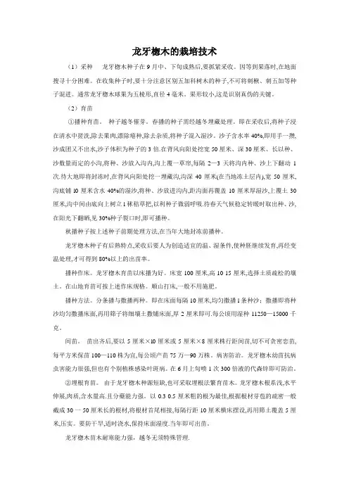龙牙楤木的栽培技术