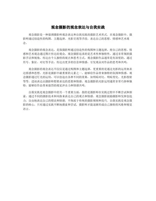 观念摄影的观念表达与自我实践
