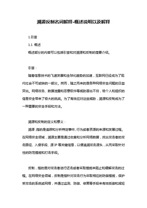 溯源反制名词解释-概述说明以及解释