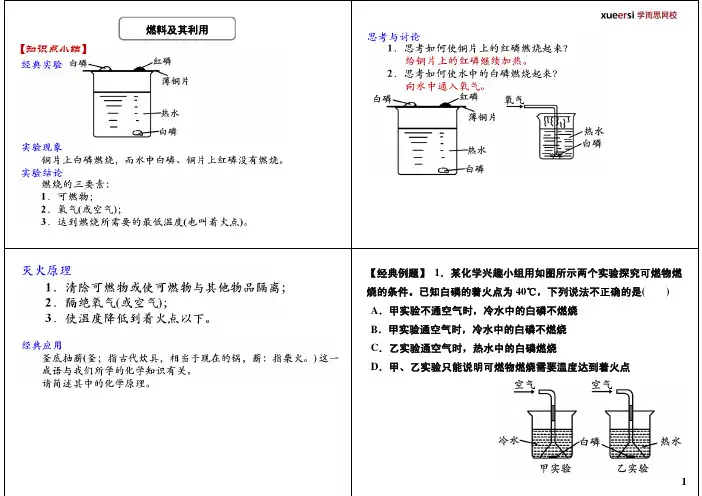 中考化学燃烧及其利用(燃烧三要素的探究)