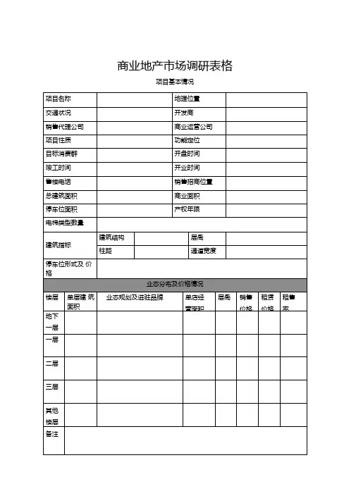 商业地产场调研表格3P