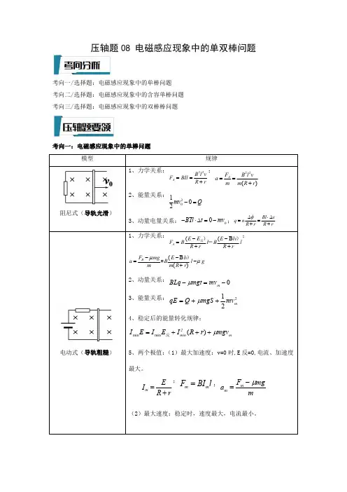 电磁感应现象中的单双棒问题(解析版)-2023年高考物理压轴题专项训练(全国通用)