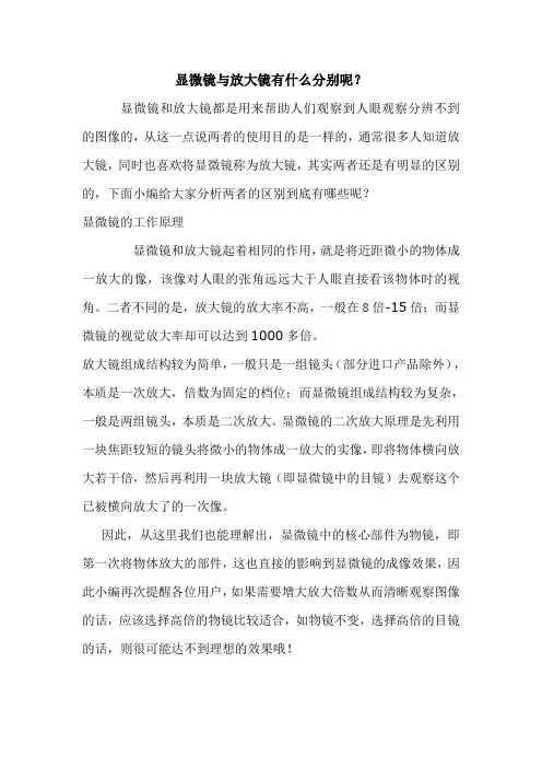显微镜与放大镜有什么分别呢