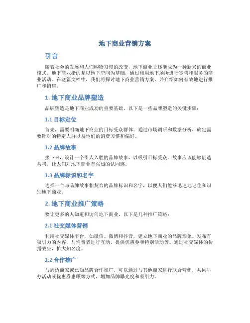 地下商业营销方案