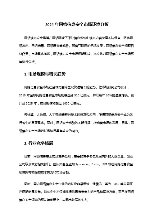 2024年网络信息安全市场环境分析