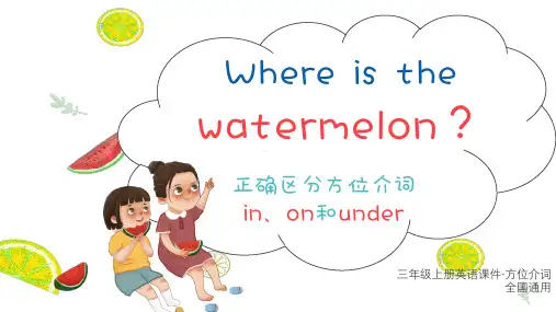 人教版小学英语正确区分方位介词PPT课件
