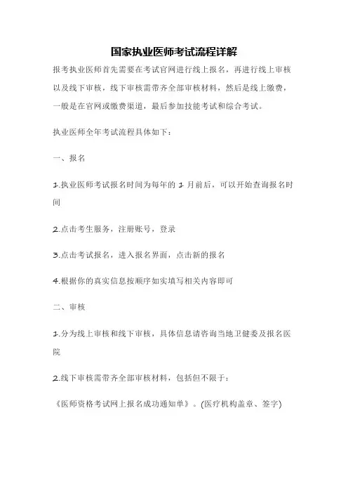 国家执业医师考试流程详解