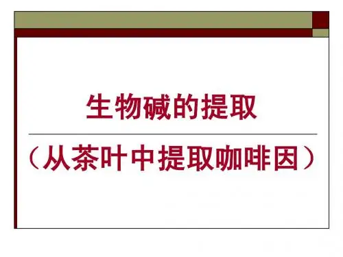 生物碱的提取