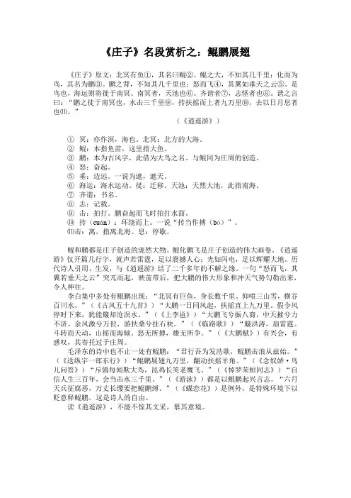 《庄子》名段赏析之：鲲鹏展翅