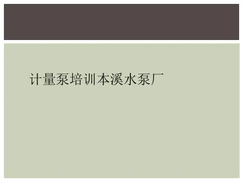 计量泵培训本溪水泵厂