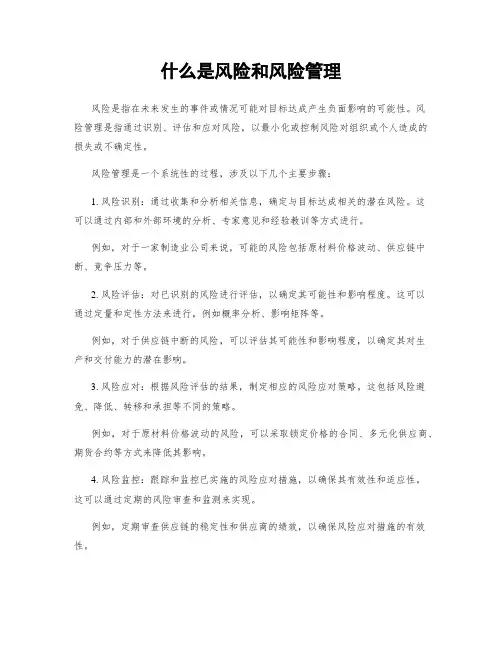 什么是风险和风险管理