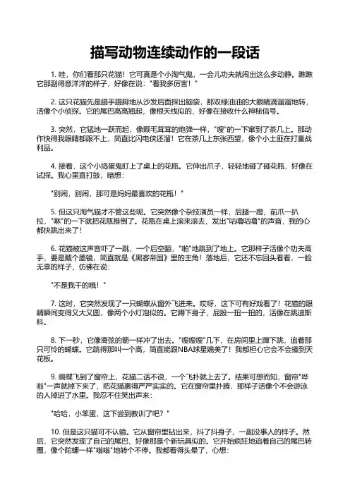 描写动物连续动作的一段话
