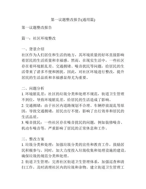 第一议题整改报告(通用篇)