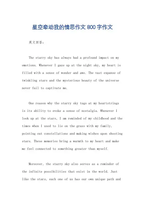 星空牵动我的情思作文800字作文