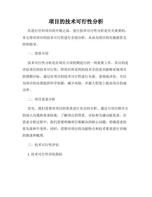 项目的技术可行性分析