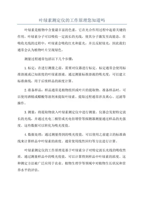 叶绿素测定仪的工作原理您知道吗