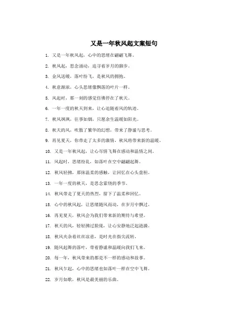 又是一年秋风起文案短句