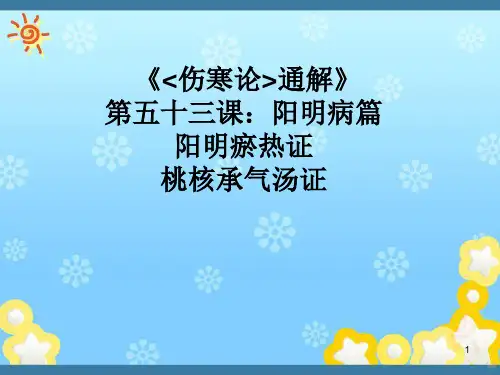 《伤寒论通解》五十三阳明病篇瘀热证候桃核承气汤证PPT课件