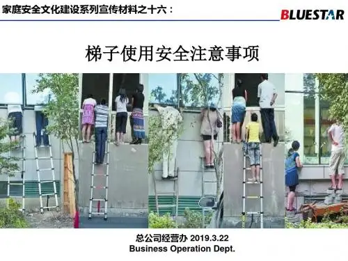 系列宣传材料之十六：梯子安全使用注意事项-PPT精选文档