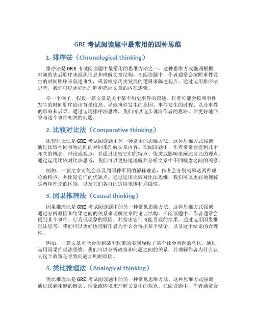 GRE考试阅读题中最常用的四种思维