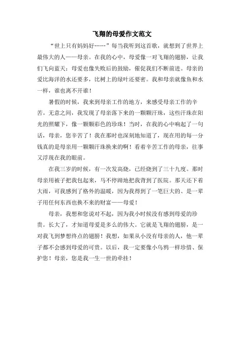 飞翔的母爱作文范文.doc
