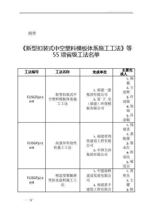 新型扣装式中空塑料模板体系施工工法