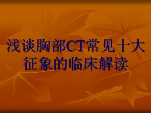 浅谈胸部常CT十大征象