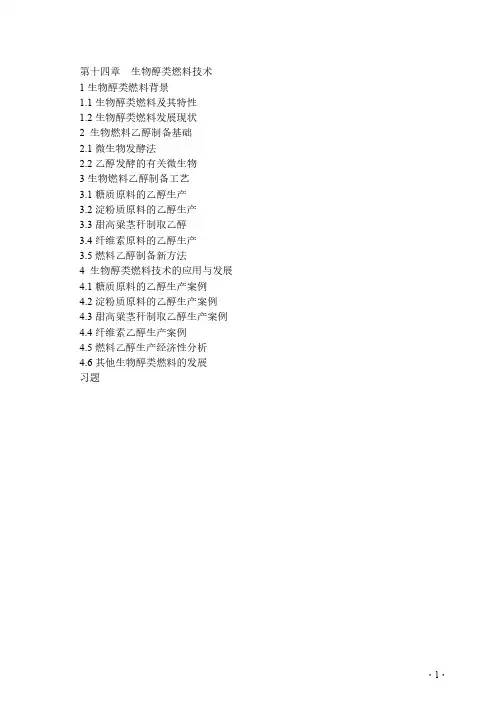 第十四章  生物质制取乙醇