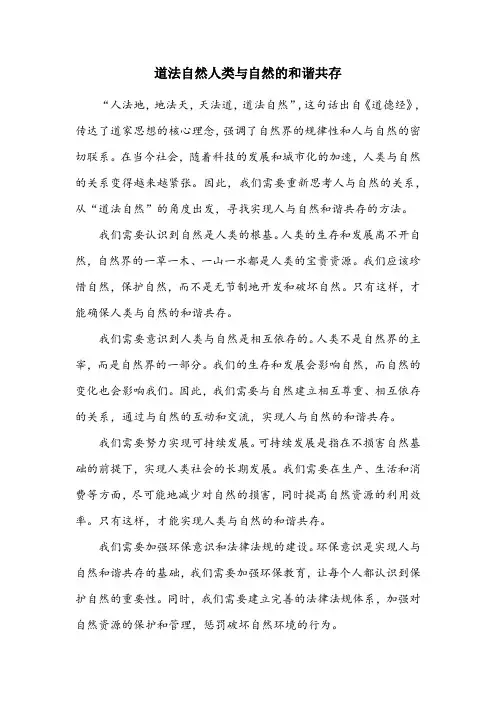 人法地地法天天法道道法自然法的意思
