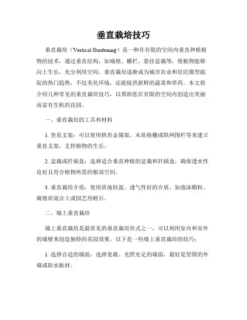 垂直栽培技巧