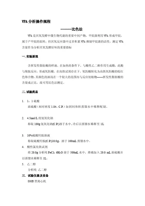 VFA测定操作规程-比色法[资料]