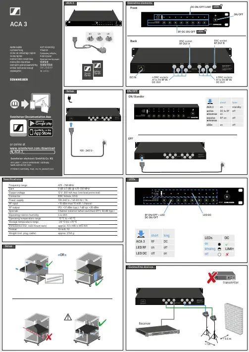 Sennheiser ACA 3 快速指南说明书