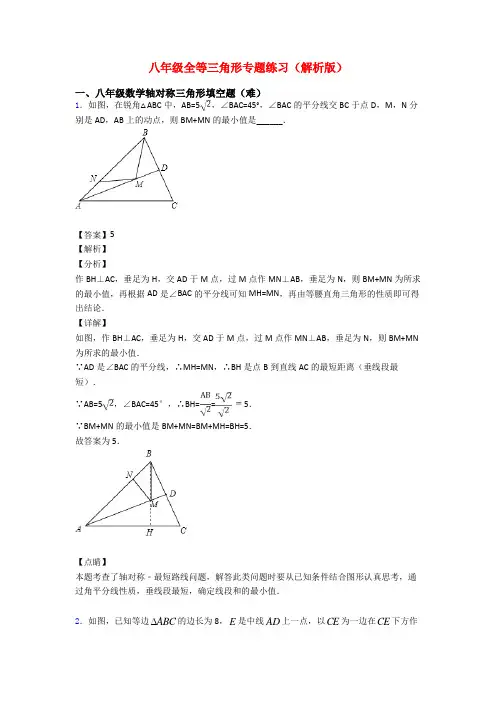 八年级全等三角形专题练习(解析版)