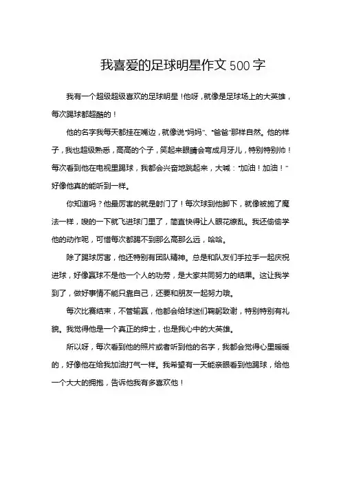 我喜爱的足球明星作文500字