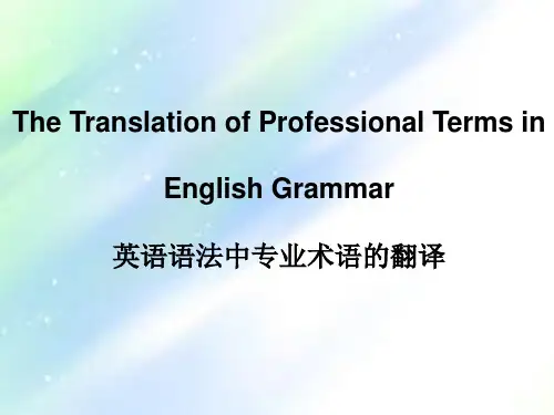 英语语法中的专业术语的翻译