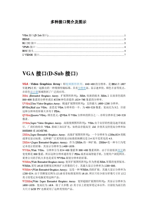 多种数据接口简介及图示