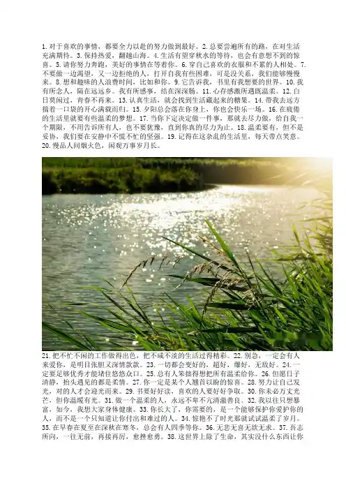 阳光正能量心态 超级励志 高级的短句100条朋友圈文案