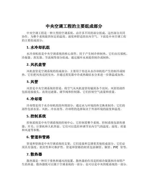 中央空调工程的主要组成部分