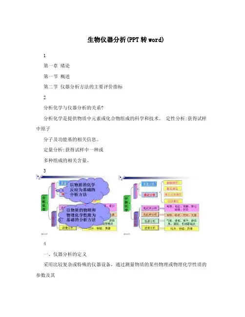 生物仪器分析(PPT转word)